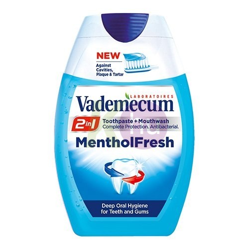 Vademecum 2in1 fogkrém+szájöblítő 75ml Menthol Fresh 16032610