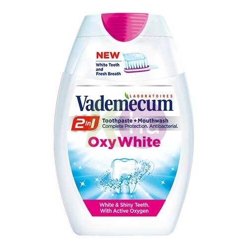 Vademecum 2in1 fogkrém+szájöblítő 75ml OxyWhite Fresh 16032617