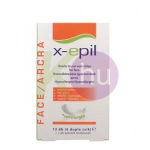 X-EPIL gyantacsík arcra+2 törlőkendő hypoallergén 19503411