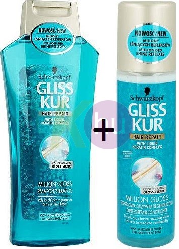 Gliss Kur kar.csom Million Gloss sampon 250ml+balzsam 200ml+Crystal oil 75ml 19727160