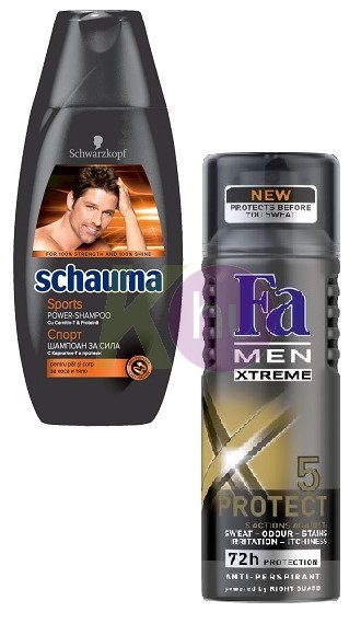 MULTI kar.csom Schauma sampon 250ml Sport+Fa deo 150ml  Xtreme Protect 5 19727174
