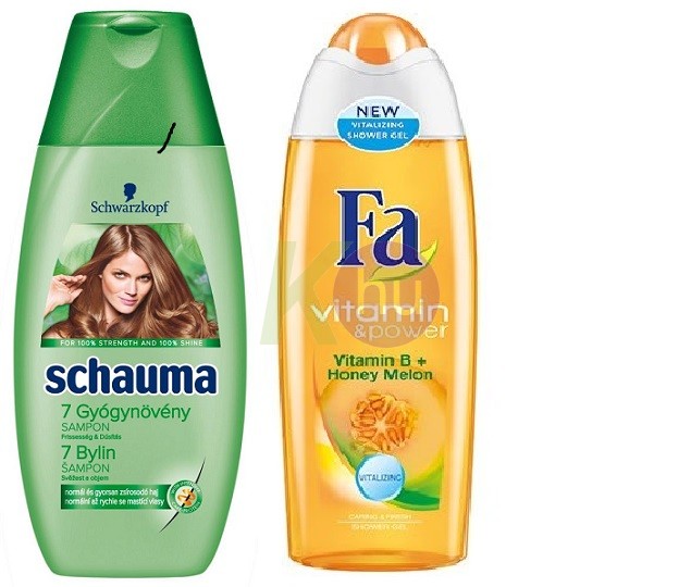 MULTI 14 kar.csom Schauma sampon 250ml 7gyógynöv+Fa tus 250ml Vitamin Mézdinnye 19727176