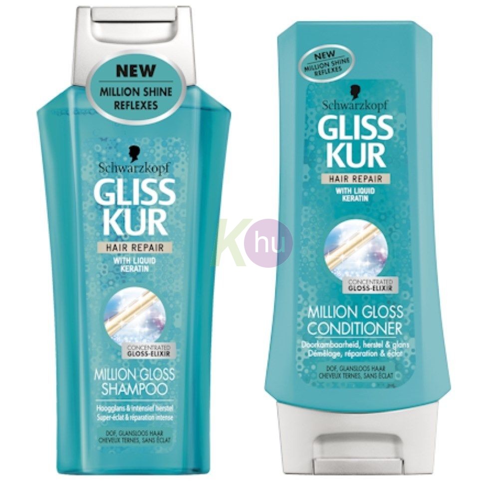 Gliss Kur 15 kar.csom Million Gloss sampon 250ml + blazsam 200ml + hajolaj 75ml 19727331