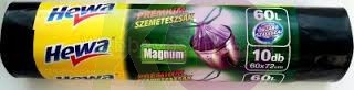 HEWA Magnum szemeteszsák 60l/10db önzáró szalaggal 22059051