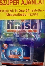 Finish tabl. All in1 84db Regular + Finish mosogatógép tisztító 250ml Regular 24962449