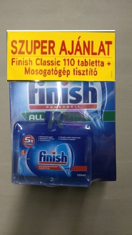 Finish tabl. 110db PowerBall + Finish mosogatógép tisztító 250ml Regular 24962450