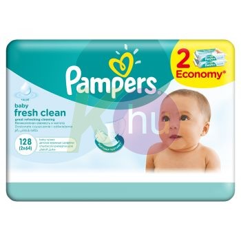 Pampers törlőkendő naturally clean 2*64-es 31098702