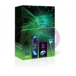 Fa 17 kar.csom férfi Sport tus 250ml + after 100ml + borotva 55000085